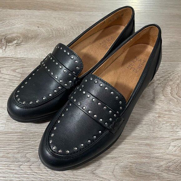 Aerosoles Black Studded Loafers - Picture 1 of 10